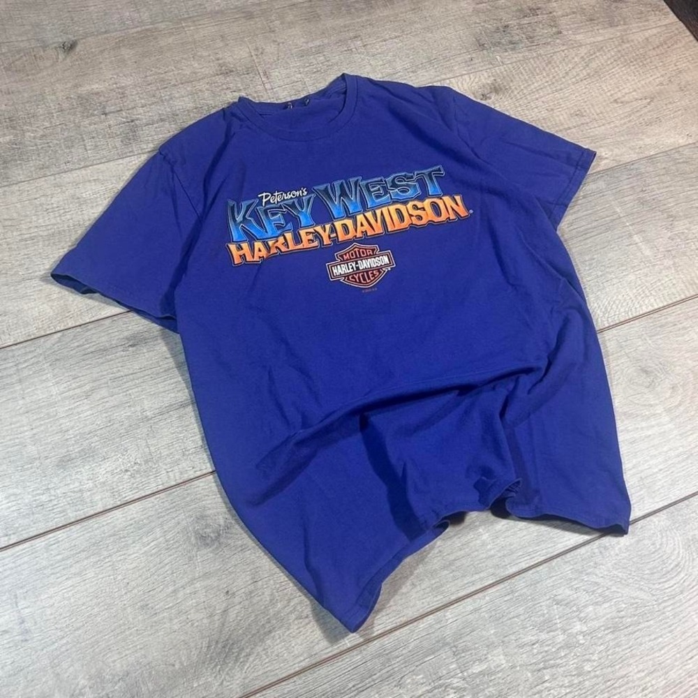 Vintage Y2K style modern essential‎ Harley Davidson Key West Florida purple tee